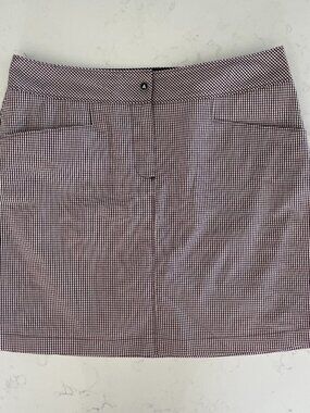 Annika Cutter & Buck Check Cotton Poly Golf Pickleball Skirt/Skort Blk Wht Sz 6